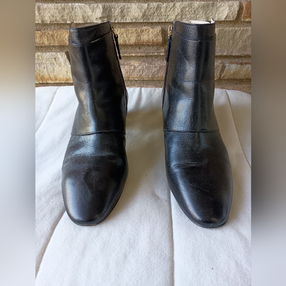 Nine West Black Leather Zip Ankle Boots Womens Size 10 M - Picture 7 of 12